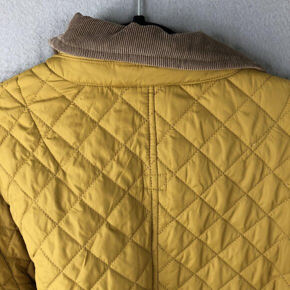 Happer Man Jacket Mens 2XL Yellow Brown Corduroy Collar Quilted Outdoor Coat - Picture 11 of 16